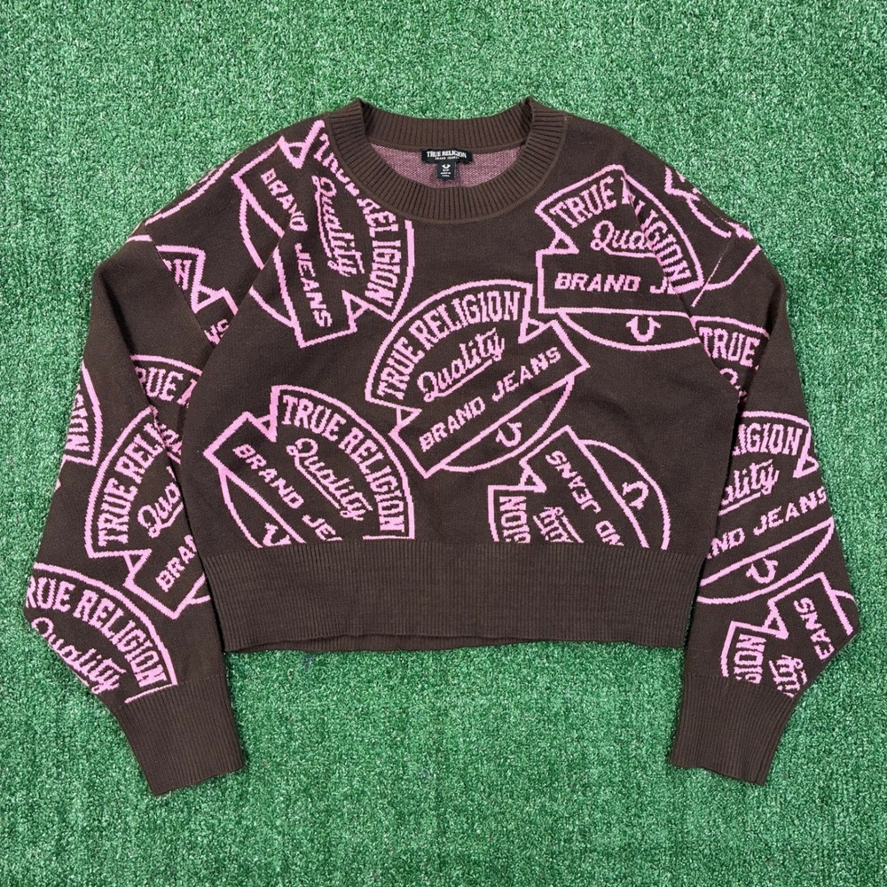 Y2K 2000's True Religion Logo Knit Sweater